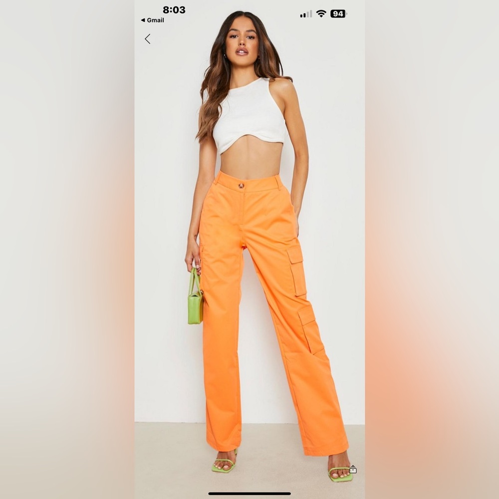 Boohoo Orange cargos